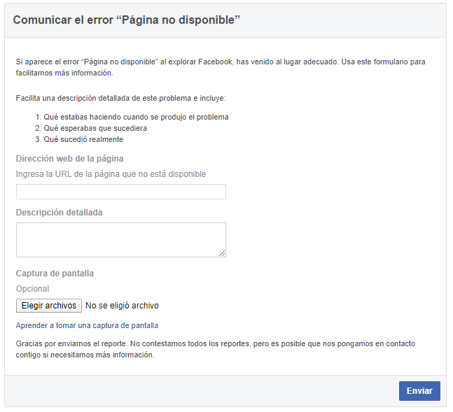 Contactar con Facebook para recuperar página de facebook eliminada